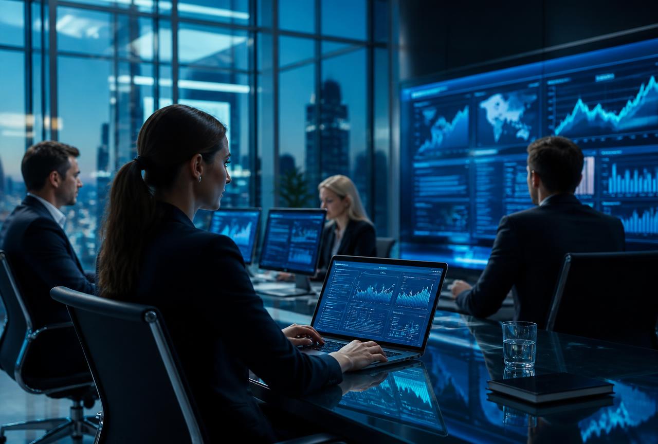 Research analysts reviewing verified B2B data on screens
